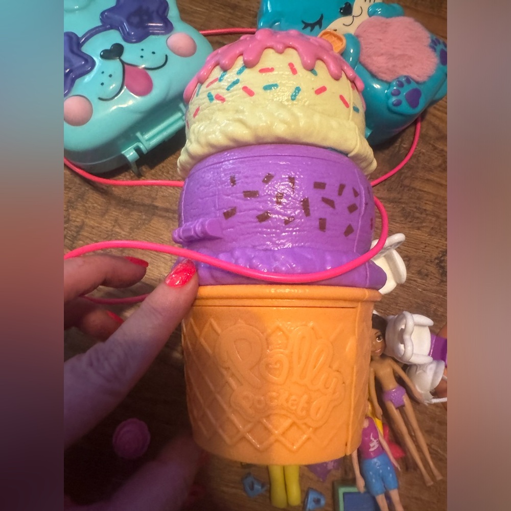 Polly pocket mega lot ice cream, flamingo, otter, birthday cake & puppy star - Picture 4 of 12